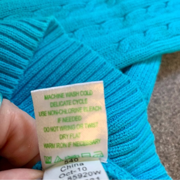 Lilly Pulitzer Cable Knit Cotton Sweater Women’s Size XS Bright Blue Luxury - Picture 5 of 6